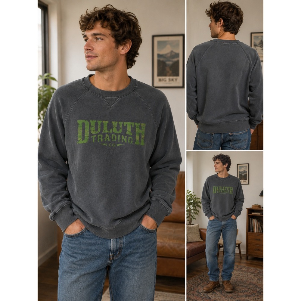 Duluth Trading Co Sweatshirt Mens 2XLT Black Graphic Pullover Workwear Heritage